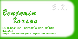 benjamin korsos business card